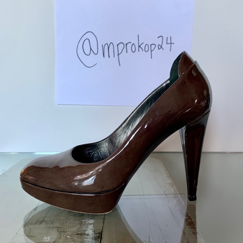 Sergio Rossi Dark Brown Leather Platform Pumps